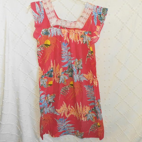 HANDMADE HAWAIIAN MUMU HOUSE DRESS VINTAGE KAFTAN BEACH LOUNGER-WOMENS S/M/L - Picture 1 of 3